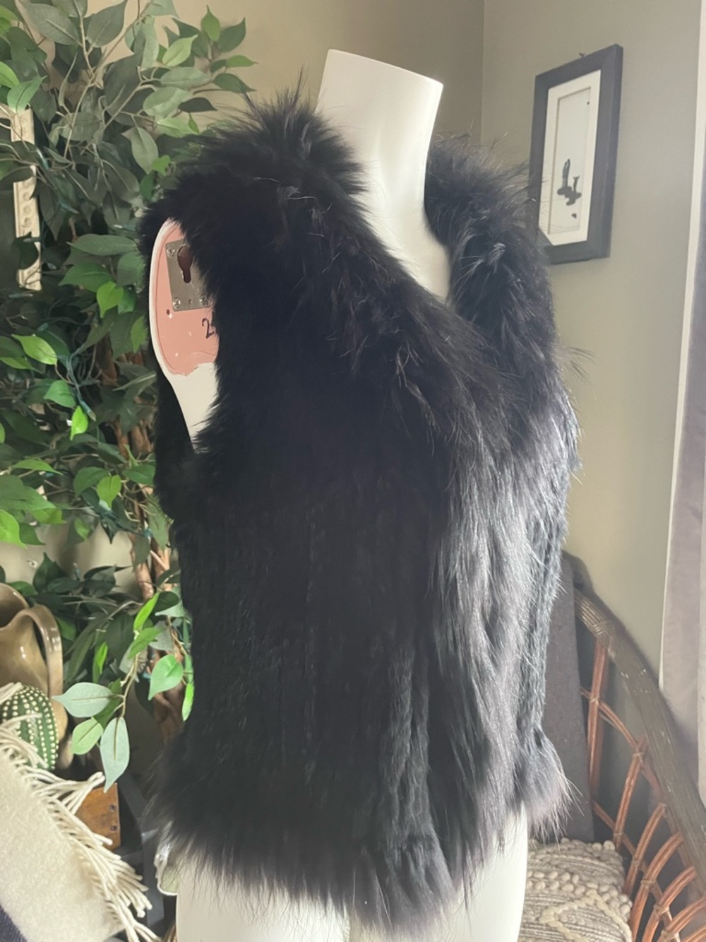 NC Denmark Anna Fur Vest in Black - Picture 4 of 6